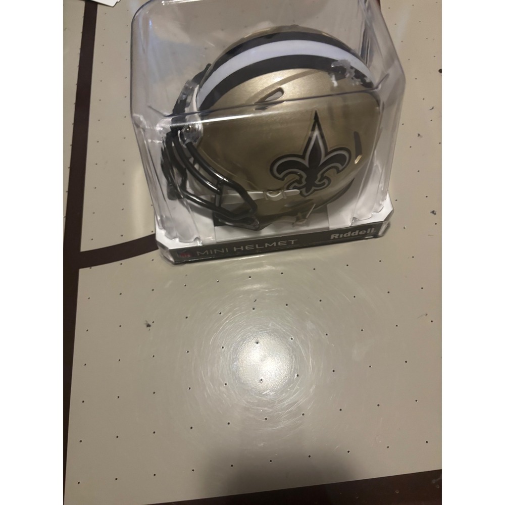 Riddell New Orleans Saints Speed Mini Helmet NFL Gold Throwback Collectible